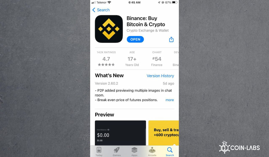 كيفية الشراء من تطبيق Binance 1